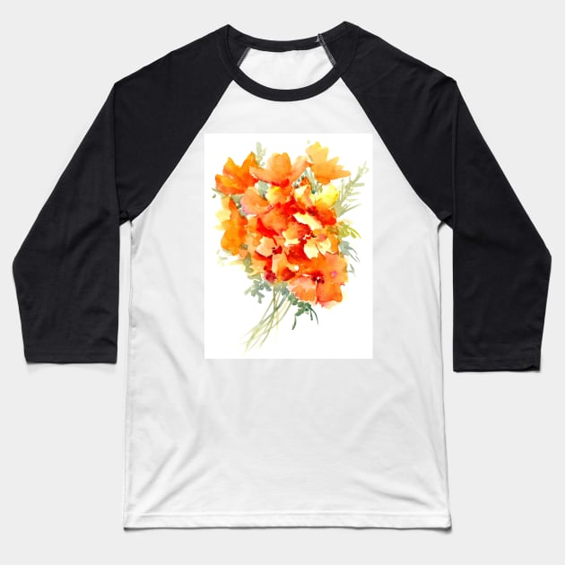 Californian Poppies Baseball T-Shirt by surenart